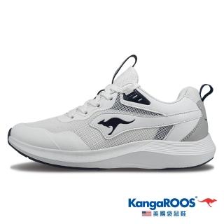 【KangaROOS】女 RUN FLOW 超輕量跑鞋 機能運動 慢跑鞋(白/灰-KW32159)