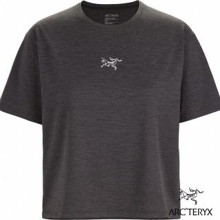 【Arcteryx 始祖鳥】女 Taema Crop Downword 快乾短袖圓領衫(黑)