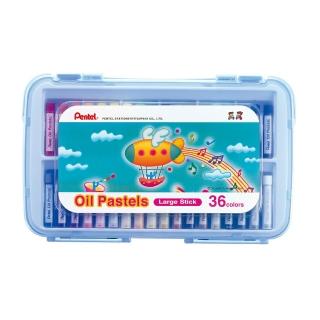【PENTEL】Pentel飛龍特大粉蠟筆PP盒36色 藍