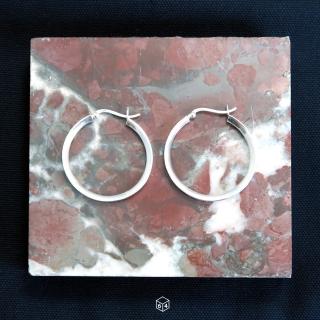 【ART64】圈式 C型耳環 內V型 925純銀耳環