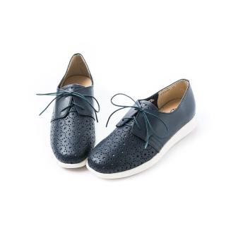 【ALAIN DELON】全真皮舒適透氣休閒鞋A77210(2色 藍色 白色)