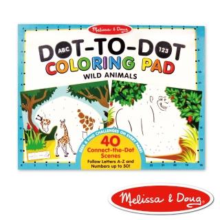 【Melissa & Doug 瑪莉莎】大型兒童繪本 - ABC 123 點點著色本 - 野生動物