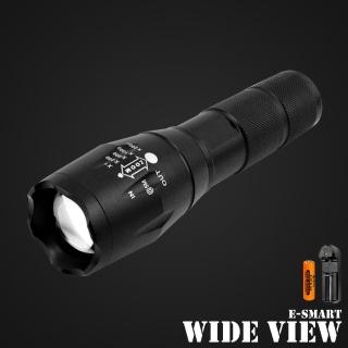 【WIDE VIEW】超輕量T6 LED伸縮變焦手電筒組(附電池+充電器ZL-100-AT)