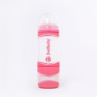 【Fuelbaby】按壓式寬口防脹氣雙層奶瓶 240 mL(粉紅色)
