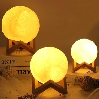 【小魚嚴選】手繪DIY水彩星球月球燈 2組(塗鴉彩繪發光小夜燈)