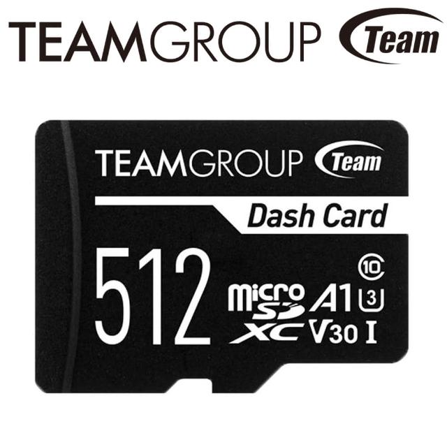 【Team 十銓】512GB DASH microSDXC TF UHS-I U3 V30 A1 C10 記憶卡(行車紀錄器專用)