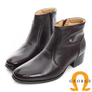 【GEORGE 喬治】經典系列-真皮短筒紳士靴-咖啡色536002DW-20