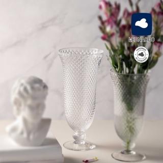 【LEONARDO 里歐】鑽石切割紋杯型玻璃花瓶(居家擺飾/節日賀禮/佈置裝飾)