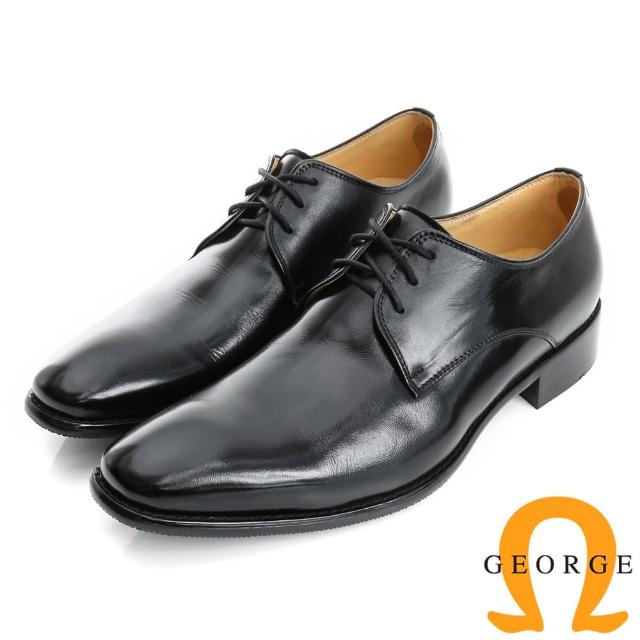 【GEORGE 喬治】手工紳士鞋系列 牛皮綁帶紳士皮鞋-黑色635025AH-10