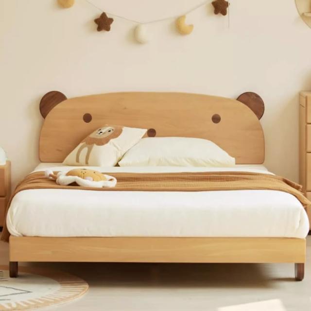 【橙家居·家具】艾勒系列5尺*2.0高款小熊床架 AL-E2018(售完採預購 實木床架 床板 床組 臥室床 兒童床)