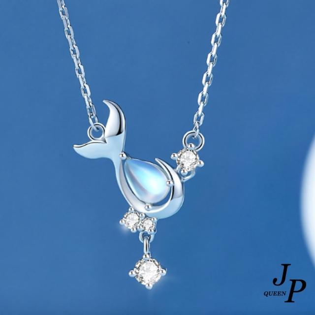 【Jpqueen】靈動小鯨魚閃耀鋯石鎖骨鍊(白金色)
