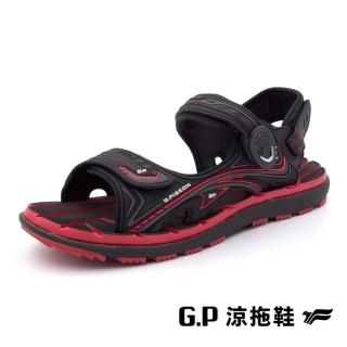【G.P】男女共用款 休閒舒適涼拖鞋(黑紅色)