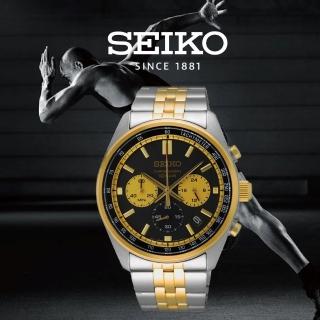 【SEIKO 精工】CS系列 CS系列時尚三眼計時錶-黑金41.5mm/SK027(8T63-00W0KS/SSB430P1)