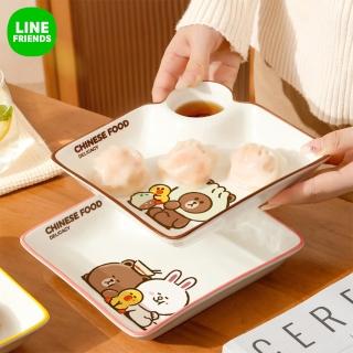 【LINE FRIENDS】熊大兔兔陶瓷分格餐盤餃子盤