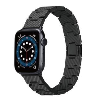 【PITAKA】AppleWatch 全尺寸共用碳纖維磁扣商務錶帶復古款(41/42/44/45/49mm)