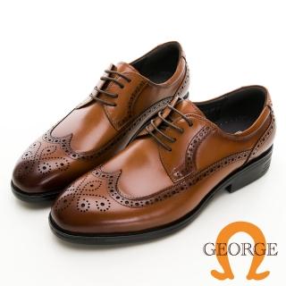 【GEORGE 喬治皮鞋】MODO系列 歐式立體雕花真皮綁帶紳士鞋 -棕315016BW24