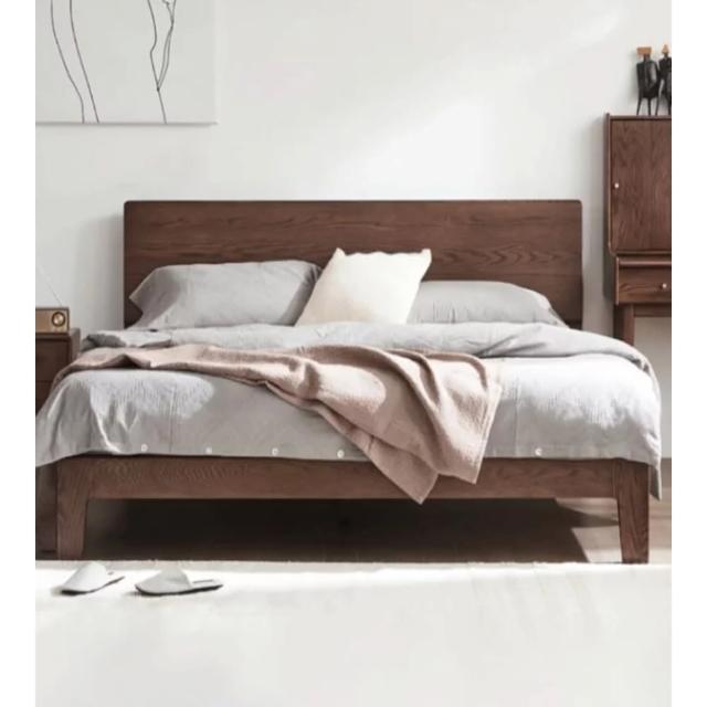 【橙家居·家具】/預購/貝里系列胡桃色1.5米矮體床架 BL-F8012(售完採預購 臥室床 床組 雙人床架 床架)