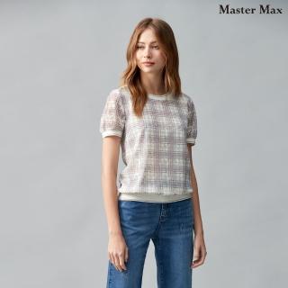 【Master Max】經典格紋蕾絲布短袖上衣(8317098)