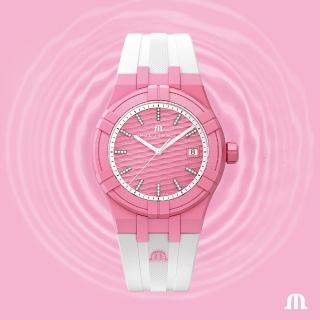 【Maurice Lacroix 艾美錶】AIKON Tide 晶鑽粉色海洋環保材質手錶(AI2008-EEEE1-3A0-0)