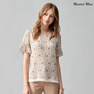 【Master Max】變形蟲假兩件雙層袖雪紡上衣(8317094)