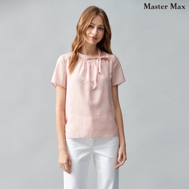 【Master Max】設計感領口波點雪紡短袖上衣(8317086)