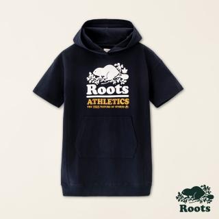 【Roots】Roots大童-#Roots50系列 海狸LOGO有機棉連帽洋裝(軍藍色)