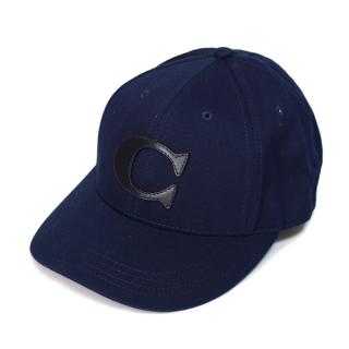 【COACH】C LOGO素面棒球帽-深藍