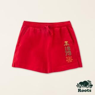 【Roots】Roots大童-#Roots50系列 經典元素有機棉休閒短褲(紅色)
