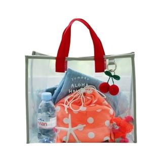 【BOBOLIFE】ins風透明防水果凍包(大容量 收納包 手提袋)