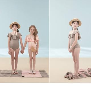 【KidSumPlay】女孩荷葉邊泳裝(防曬泳裝、兒童泳裝、荷葉邊)