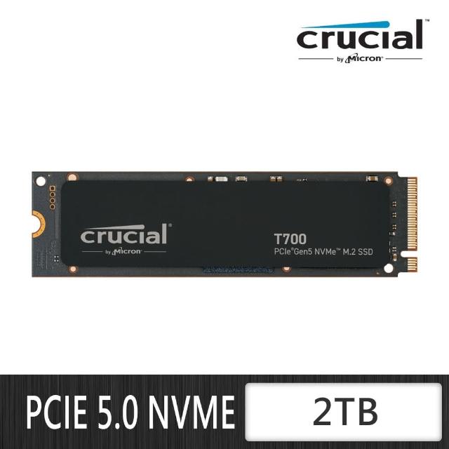 【Crucial 美光】T700 2TB PCIe Gen5 NVMe M.2 固態硬碟 SSD(T700-2TB)