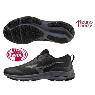 【MIZUNO 美津濃】慢跑鞋 男鞋 運動鞋 緩震 一般型 GORE-TEX 超寬楦 RIDER 黑 J1GC228001