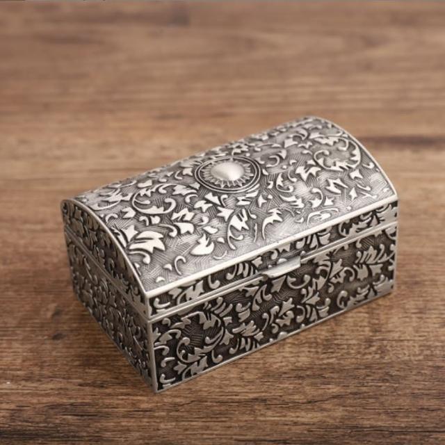 【JEN】歐式復古金屬首飾珠寶盒