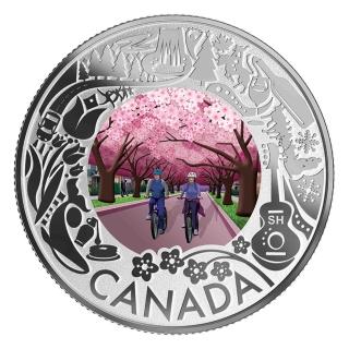 【臺灣金拓】白銀銀幣 2019 慶祝加拿大的歡樂慶典系列 - 櫻花盛開精鑄銀幣