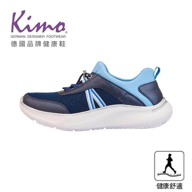 【Kimo】彈韌萊卡網布山羊皮健康鞋 女鞋(藍色 KBCWF189016)