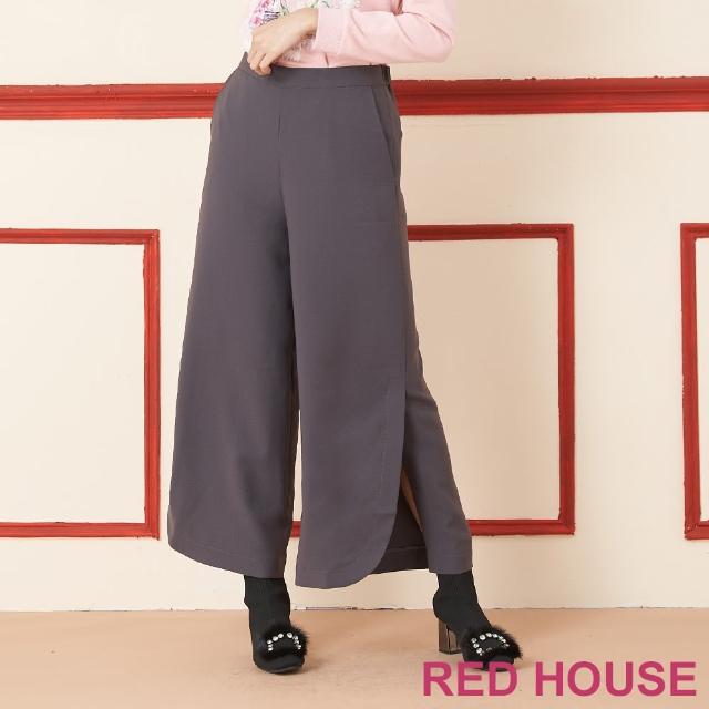 【RED HOUSE 蕾赫斯】簡約開衩素面寬褲(共2色)