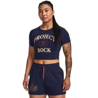 【UNDER ARMOUR】UA 巨石強森系列 女 Project Rock Arena 短版 短T-Shirt _1380187-410(深藍)