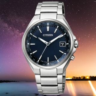 【CITIZEN 星辰】GENTS系列 電波對時 鈦金屬 萬年曆 光動能腕錶 禮物推薦 畢業禮物(CB1120-50L)
