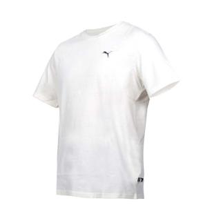 【PUMA】BETTER ESS 男基本系列織標短袖T恤-歐規 休閒 慢跑 上衣 米白黑(67597799)