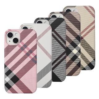 【Aguchi 亞古奇】Apple iPhone 14 Plus 6.7吋 英倫格紋氣質背蓋手機殼/保護殼(獨家限量發行)