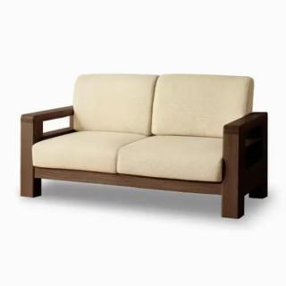 【橙家居·家具】加莫系列胡桃色雙人沙發C款 JM-A5069(售完採預購 木沙發 木框沙發 軟墊椅 客廳椅)