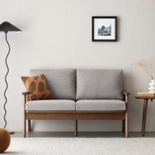 【橙家居·家具】西雅圖系列胡桃色雙人木框沙發 XYTB-G1061(售完採預購 木框沙發 沙發 實木沙發)