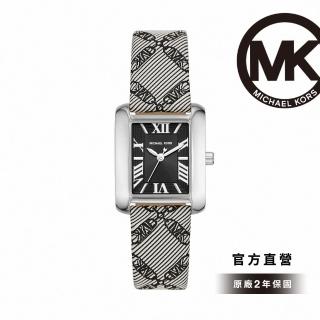 【Michael Kors 官方直營】Emery 復古圖騰羅馬數字女錶 黑色織布錶帶 手錶 33MM MK2991