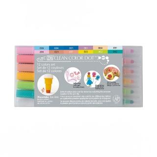 【Kuretake 吳竹】ZIG Clean Color Dot 點點筆 一般色 12色組 /盒 TC-6100-12V(日本品牌)