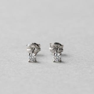 【ete】PT900 經典單鑽爪鑲鑽石耳環-0.10ct(鉑金色)