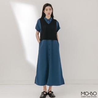 【MO-BO】優雅編織勾花兩件式洋裝