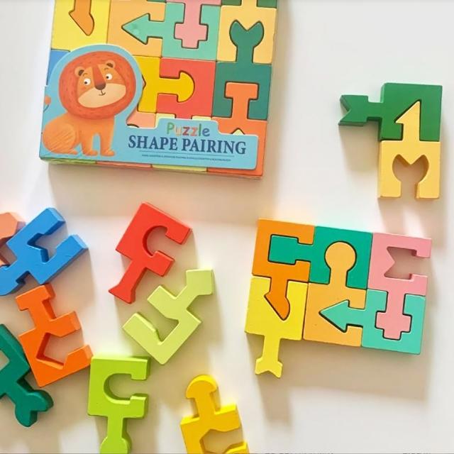 形狀配對木制拼圖(拼裝積木兒童玩具 邏輯思維玩具 想像力空間專注力訓練 Puzzle)