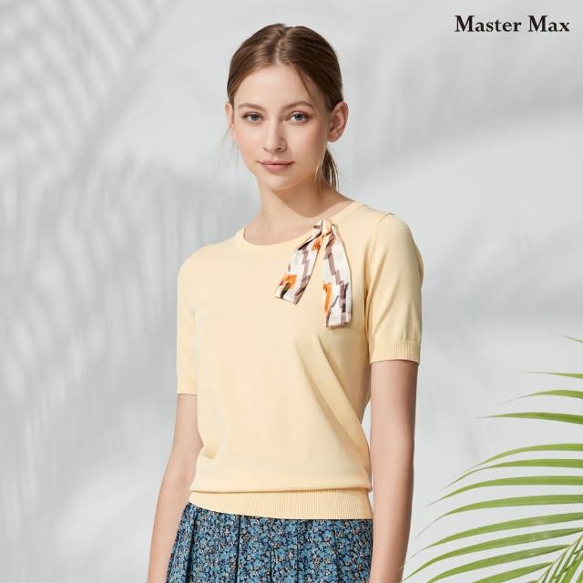 【Master Max】領口造型素面原領針織上衣(8318015)