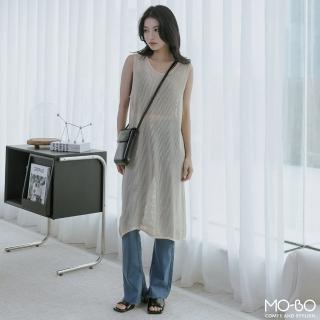 【MO-BO】韓系簡約透膚長版針織背心