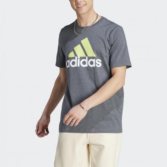 【adidas 愛迪達】上衣 男款 短袖上衣 運動 亞規 灰 IJ8578